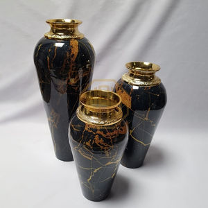 Florero de Piso Metálico, Estilo Diseñador, Impresión de Mármol Negro Esmaltado, Decoración Elegante para el Hogar y Bodas, Suministro al por Mayor - Product Image 4