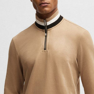 Sweat-shirt pour homme avec col montant et fermeture éclair quart, service OEM avec logo personnalisé, prix de gros, coupe confortable et décontractée, 2026 - Product Image 2