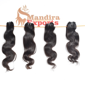 Paquets vierges crus cuticule aligné tissage cheveux humains couleur naturelle Bodywave 100% cheveux humains indiens Temple non transformés - Product Image 6