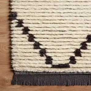 พรมปอกระเจาคุณภาพสูงทำด้วยมือผ้าใยธรรมชาติหรูหราเป็นมิตรต่อสิ่งแวดล้อมชุดพรมปูพื้นสำหรับห้องนั่งเล่น - Product Image 4