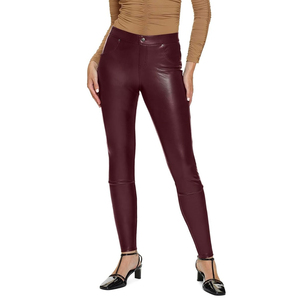 Pantalones de mujer de cuero genuino de alta calidad Pantalones de cuero de moda al por mayor Pantalones de moda de cuero de talla grande para mujer - Product Image 1