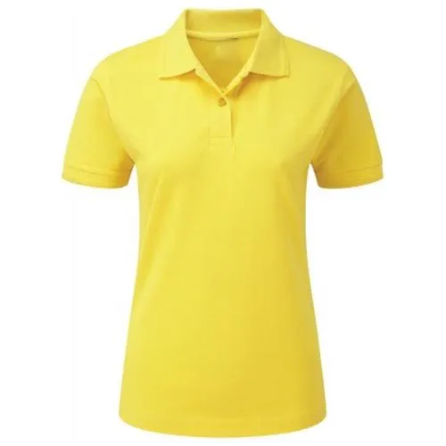 Yellow Color Export Oriented 100% Cotton Polo Neck Short Sleeve Formal Casual Polo Shirt For Women's From Bangladesh