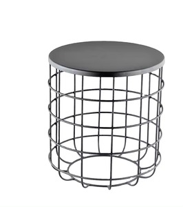 Tabouret en fil de fer noir de vente chaude pour la décoration intérieure tabouret latéral en métal tabouret décoratif de bureau solide en métal à vendre - Product Image 1