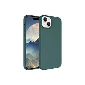 Funda Protectora de Silicona Líquida LSR Estilo Ins Premium para iPhone 15 Plus Verde Oscuro Antigolpes Suave al Tacto - Product Image 1