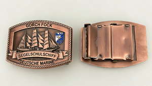 Boucle de ceinture en métal en forme de voilier, bronze antique/cuivre rouge/nickelé, style 3D personnalisé, accessoire de mode - Product Image 3