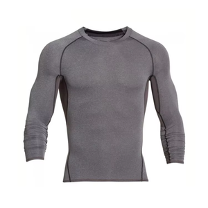 Custom Logo Men's Long Sleeve Compression <b>Heat</b>-Transfer Spandex/Nylon - Product Image 5