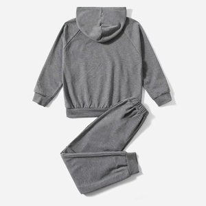ชุดวอร์มแบบสวมหัวมีฮู้ดสำหรับเด็กสำหรับฤดูหนาวชุดวอร์มสองชิ้นมีฮู้ดกับกางเกงใส่วิ่งชุดวอร์มสำหรับเด็กผู้ชาย - Product Image 6