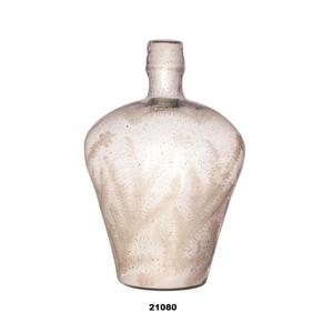 Jarrón de cristal plateado antiguo moderno, diseño de vidrio de mercurio grabado para el hogar, sala de estar, dormitorio, decoración de oficina - Product Image 1