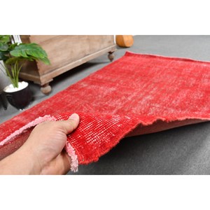 Alfombra ecológica de lana Roja turca Vintage 4x6, 5 pies moderna área grande patrón de retazos decoración de comedor respaldo de látex - Product Image 3