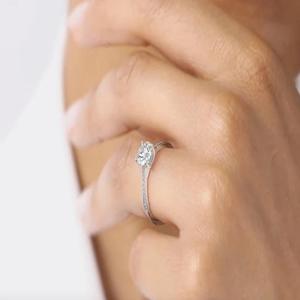 Anillo de diamante cultivado en laboratorio redondo de 6mm, joyería de compromiso de diamante cultivado en laboratorio de 10K, certificado IGI, Diamante F, Color VS1, claridad - Product Image 4