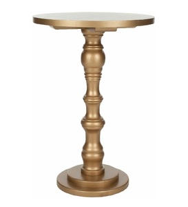 Table d'appoint en métal simple pour la maison en gros pour ensemble de canapé coin latéral thé café et téléphone Sculptures faites à la main or rose d'occasion - Product Image 5