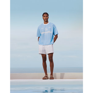 Camisetas de Jursey con rayas azules para hombre, calidad de exportación, cantidad a granel personalizable, mayorista de camisetas OEM/ODM de Bangladesh - Product Image 4