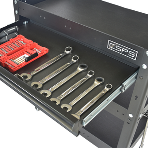 Chariot d'outils personnalisable à 3 niveaux en acier inoxydable protecteur en polyester établi de garage utilisation en atelier armoire à outils mobile pour mécanicien - Product Image 6