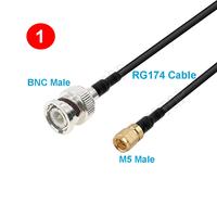 Câble Pigtail de Test pour Capteur d'Accélération Vibratoire BNC Mâle vers M5 Microdot Compatible Mâle 10-32 UNF RG174