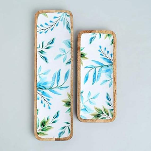 Apéritifs et desserts écologiques, texture de bois naturel, revêtement émaillé durable, peint à la main, design classique pour une table élégante - Product Image 2