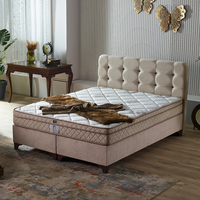 Lit de couchage européen en bois massif élégant de haute qualité, double caractéristique, lit queen king size en tissu, meubles turcs