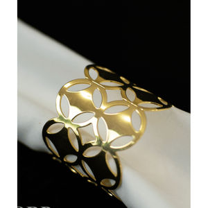 Servilletero de oro rosa de lujo elegante diseño Floral soporte de tejido de Metal Decoración de mesa moderna para bodas y comedor - Product Image 5