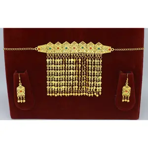 Ramadan special dubai gold jewelry sets Bridal Necklace Martasha Indian Jewelry set Bracelet Earrings Necklace Ring sets