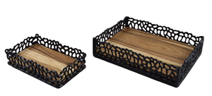 Bandeja de Servir de Madera y Metal con Diseño Calado - Product Image 4