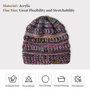 Gorro de Invierno Grueso, Suave y Cálido para Mujer, Gorro de Punto Informal, Elegante, Cómodo, Elástico, 100% Algodón, Personalizable - Product Image 5
