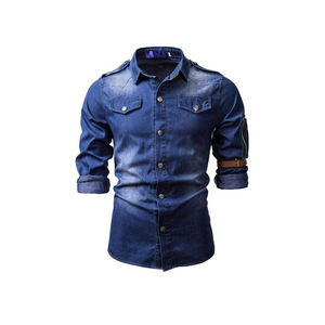Veste en jean délavé vintage pour hommes, streetwear décontracté, manteau en jean bleu déchiré, fournisseur de conception personnalisée, vente en gros - Product Image 3