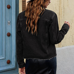 Meilleures ventes de vestes en jean personnalisées pour femmes Vestes en jean en coton pour femmes pour dames fabriquées en meilleure qualité - Product Image 2