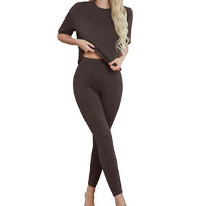 Logo personnalisé Ensemble deux pièces pour femmes Yoga Sports Ensemble professionnel fabrique des jambières de gymnastique de haute qualité et ensemble de hauts - Product Image 2