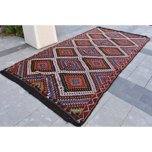 Alfombra tradicional de lana roja y negra de 6x12 pies estilo Tabriz turco área grande patrón abstracto respaldo de látex 10mm para habitación de pasillo - Product Image 3