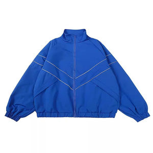 Manteaux de sport personnalisés Oem pour hommes, vêtements de sport imperméables et respirants pour l'extérieur, veste coupe-vent Hip Hop surdimensionnée - Product Image 4