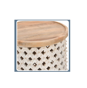 Tabouret décoratif portable, convertible, écologique, durable, style traditionnel, table basse pour la maison, l'hôtel, le jardin, le salon - Product Image 4