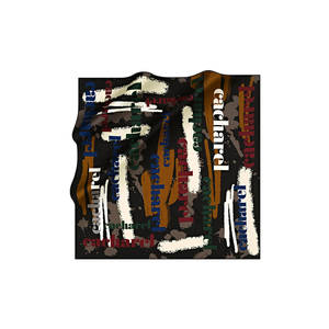 Black Custom Design Silk Square Handkerchief Scarf - Product Image 1