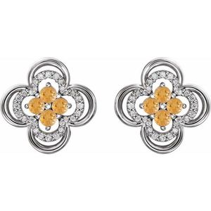Pendientes de Diamantes en Forma de Trébol - Product Image 2