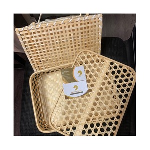 Cesta de almacenamiento de frutas plegable de bambú de alta calidad para Picnic, supermercado, compras, cesta de frutas y verduras Elysia WA + 84789310321 - Product Image 2