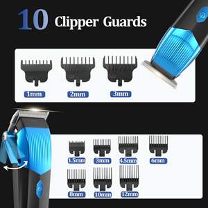 Tondeuse à cheveux pour hommes, ensemble de tondeuses, étanche, alimentation USB, rasoir électrique IPX7 avec écran LCD pour la coupe de cheveux, le toilettage et la coupe des poils du nez - Product Image 2