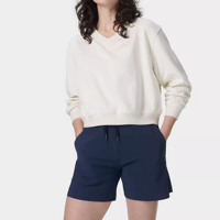 Yüksek Bel Kadın Yoga Şortu Elastik Bel Polyester/Naylon Günlük Bol Kesim Nefes Alabilen Yazlık 230g Stokta Cepli