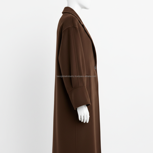 เสื้อโค้ทขนสัตว์สีน้ำตาลเข้มสำหรับผู้หญิงแบบสั่งทำพิเศษ แบรนด์ส่วนตัว เสื้อผ้าฤดูหนาว - Product Image 5