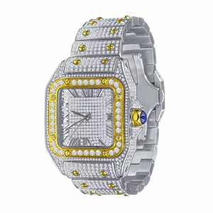 Reloj de oro helado de gama alta de fabricación india con caja de acero inoxidable resistente al agua para hombre disponible a precio de fábrica - Product Image 3