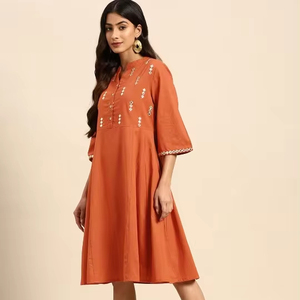 Premium Export Quality Women's Mirror Work Embroidered Midi Maxi <b>Dress</b> Stylish Sexy Evening <b>Dresses</b> at Affordable Prices OEM - Product Image 1