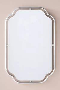 Modern Geometric Silver Frame <b>Mirror</b> With Layered <b>Rectangular</b> Design For Contemporary Home Decor Spaces - Product Image 6