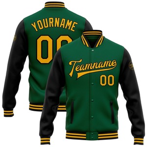 Vente en gros dans l'industrie directe Bomber à motif 3D décontracté hiver personnalisé rose noir fleurs veste Letterman Varsity à snap complet - Product Image 2