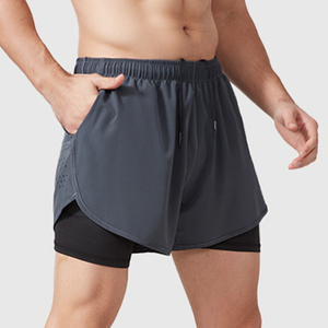 Pantalones Cortos Deportivos de Gimnasio para Hombre 2 en 1 de Alta Calidad OEM con Forro de Doble Capa, Bolsillos Tipo Cargo de Nailon, Logotipo Personalizado - Product Image 3