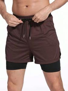 2025 New Design <b>Quick</b> <b>Dry</b> <b>Shorts</b> for Men Comfortable Solid Color Fitness Elastic Waist Gym Men <b>Shorts</b> - Product Image 2
