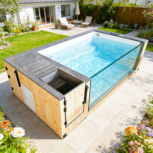 Piscine hors sol préfabriquée avec fenêtre de visualisation en acrylique pour jardin, piscine conteneur, spa - Product Image 3