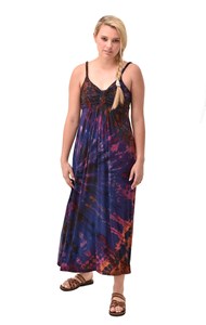 Combinaisons d'été pour femmes Tradinational, style vintage, tie-dye, bretelles spaghetti, taille haute, séchage rapide - Product Image 3