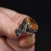 Azuris – bague pour hommes en argent Sterling 925, fabriquée en turquie, Style ottoman original, pierre naturelle, bijoux fins, VALKH1985
