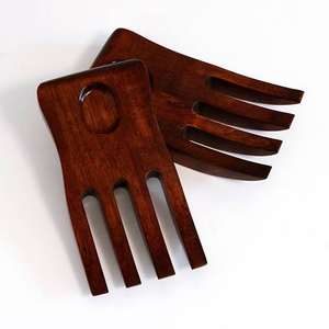 Vente chaude Outils de légumes Outils de forme de main Serveur de salade en bois Mains faciles à utiliser pour mélanger beaucoup d'articles de légumes de l'Inde - Product Image 5