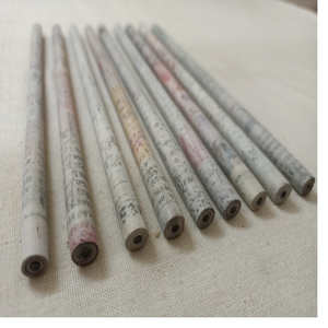 Lápices de papel reciclados hechos a mano, hechos de papel reciclados antiguos, ideal para tiendas de productos respetuosos con el medio ambiente y duraderas - Product Image 6