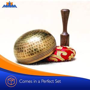 Bols chantants Meilleure finition au design fait à la main avec un bol antique en laiton massif Bol chantant à plusieurs couleurs et formes - Product Image 4