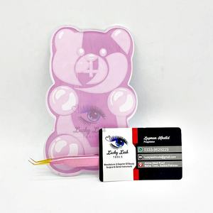 Plateau à cils personnalisé Lash Tiles Bear, modèle 11005, couleur violette, outils d'extension de cils en gros avec emballage disponible - Product Image 1