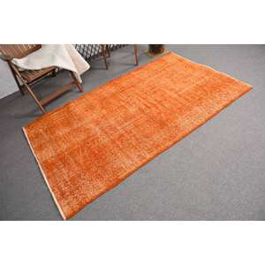 Tapis Patchwork Moderne en Velours Orange Grand Rectangle 3.9 'X 6.9' pour Décorations de Salon Techniques 3D Laine Matériau Latex - Product Image 2